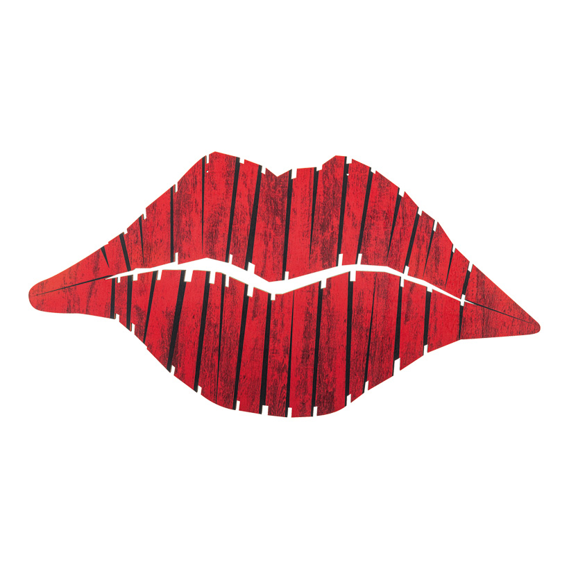 Lippen, 90x46cm mit Hängeösen aus Holz