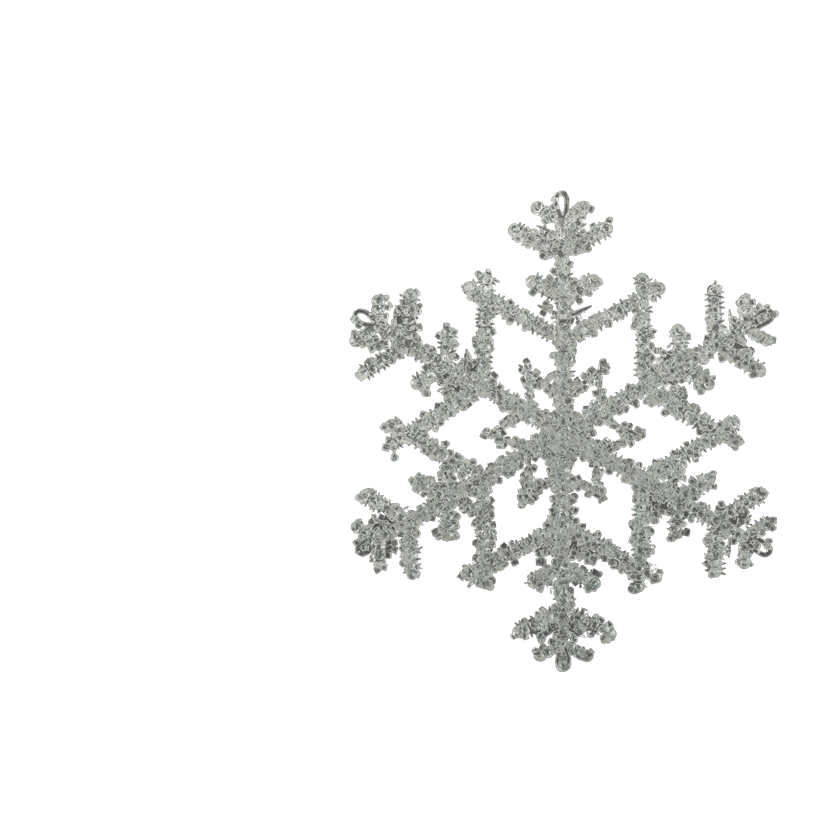 Schneeflocke, Ø 25cm aus Kunststoff, mit Hänger