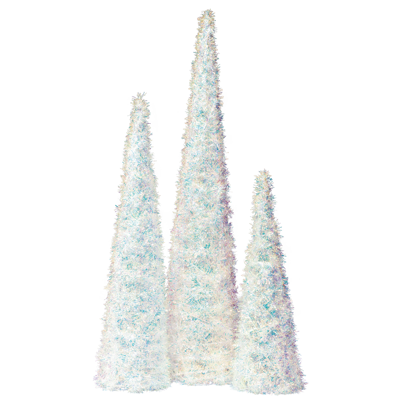 Cones, 45x13cm, 60x15cm, 80x18cm 3 pcs./set, out of tinsel and metal, nested