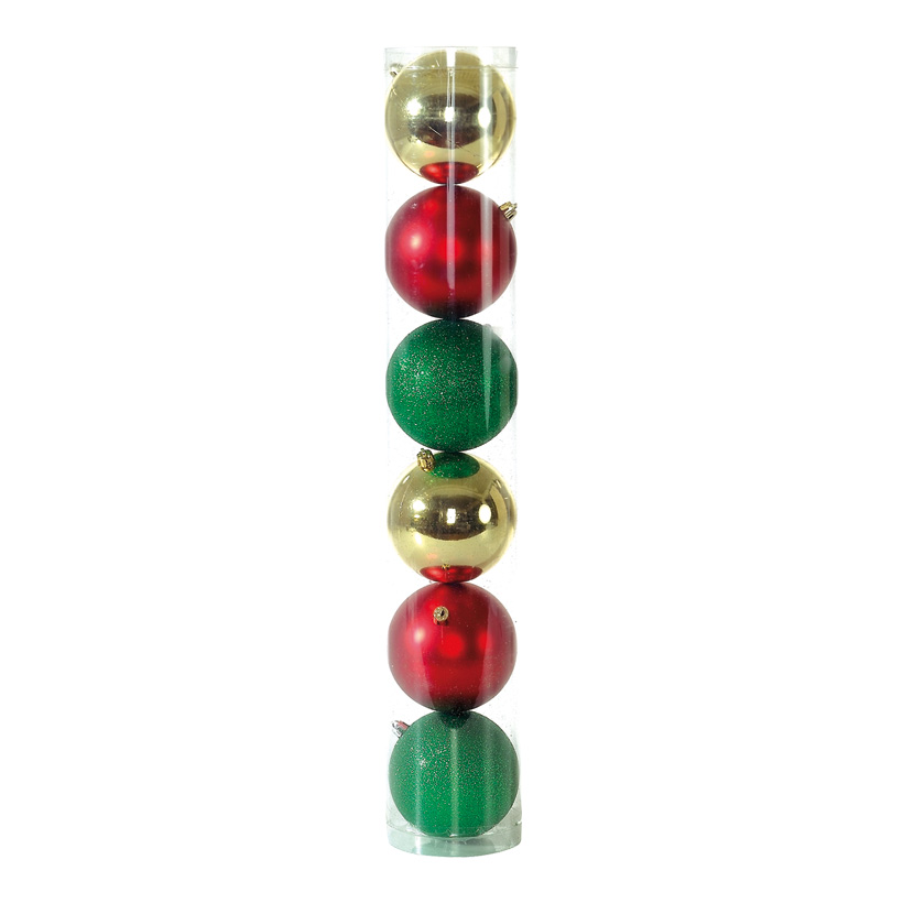 Christmas ball set, Ø 10cm, 6 pcs./box, plastic