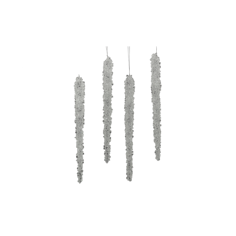 Cânes de glace, 20cm set de 4, en plastique, avec suspension
