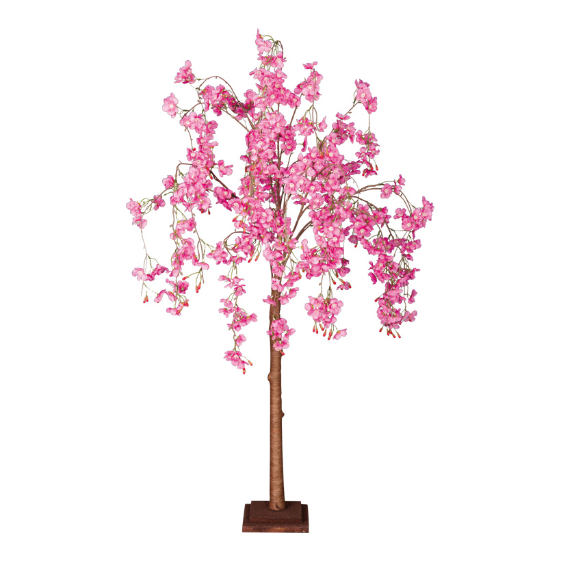 Cerisier en fleurs, 120cm Holzfuß:17x17x3,5cm, Tronc en carton dur, fleurs en soie artificielle