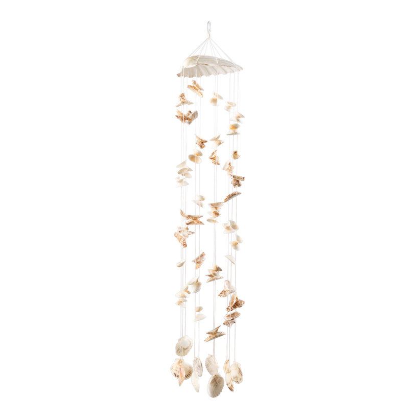 Windspiel, 75x12cm mit echten Muscheln, mit S-Haken, zum Aufhängen