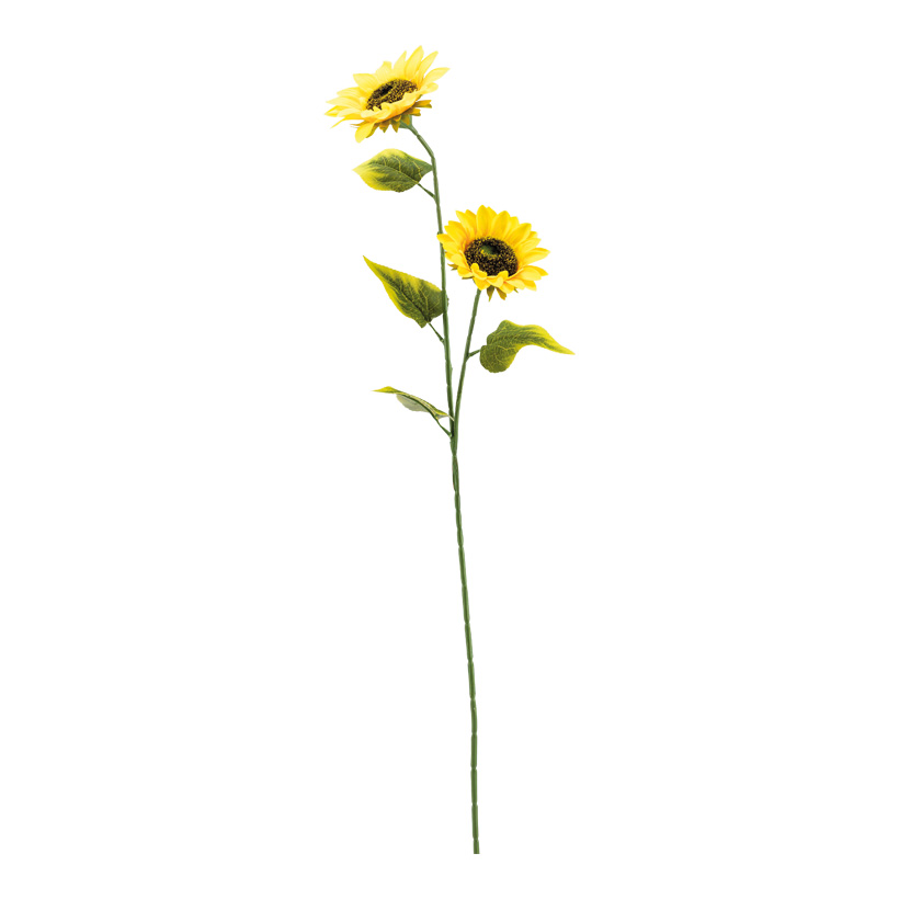 Tournesol, 90cm Blüte: Ø 16cm, Ø 14cm 2-fois, en plastique/soie synthétique, 4 feuilles