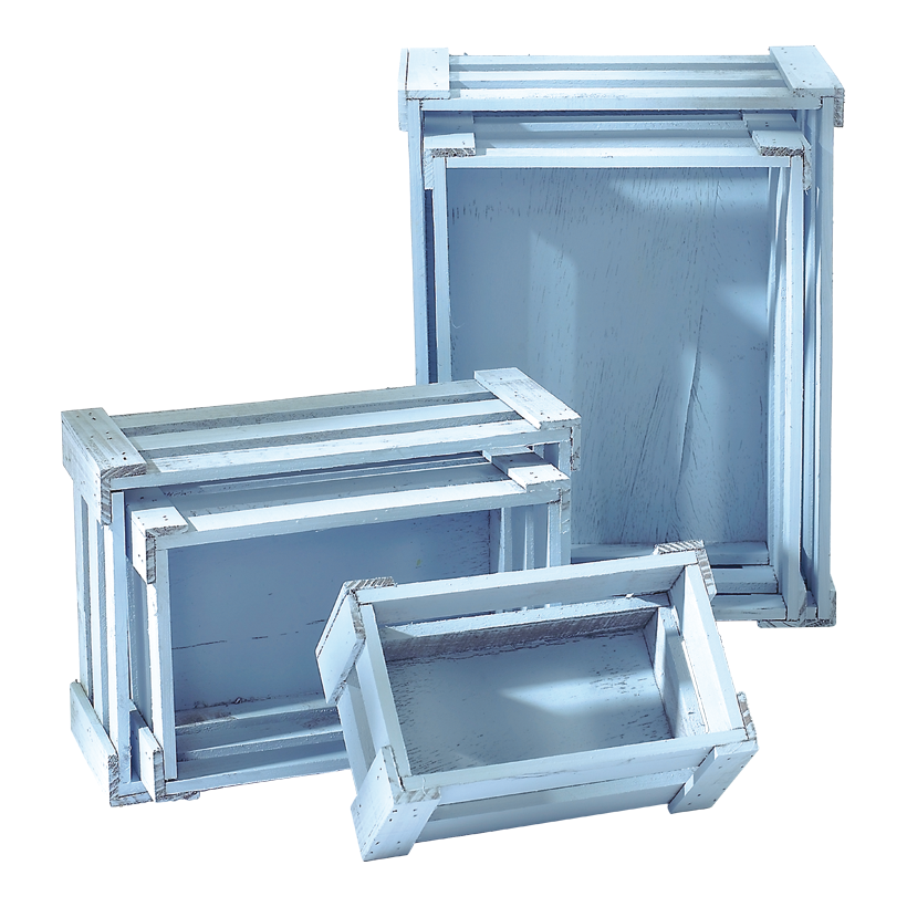 Crates von 37x28.5x15.5cm bis 21x12.5x9.5 cm, wood, 5 pcs./set, nested