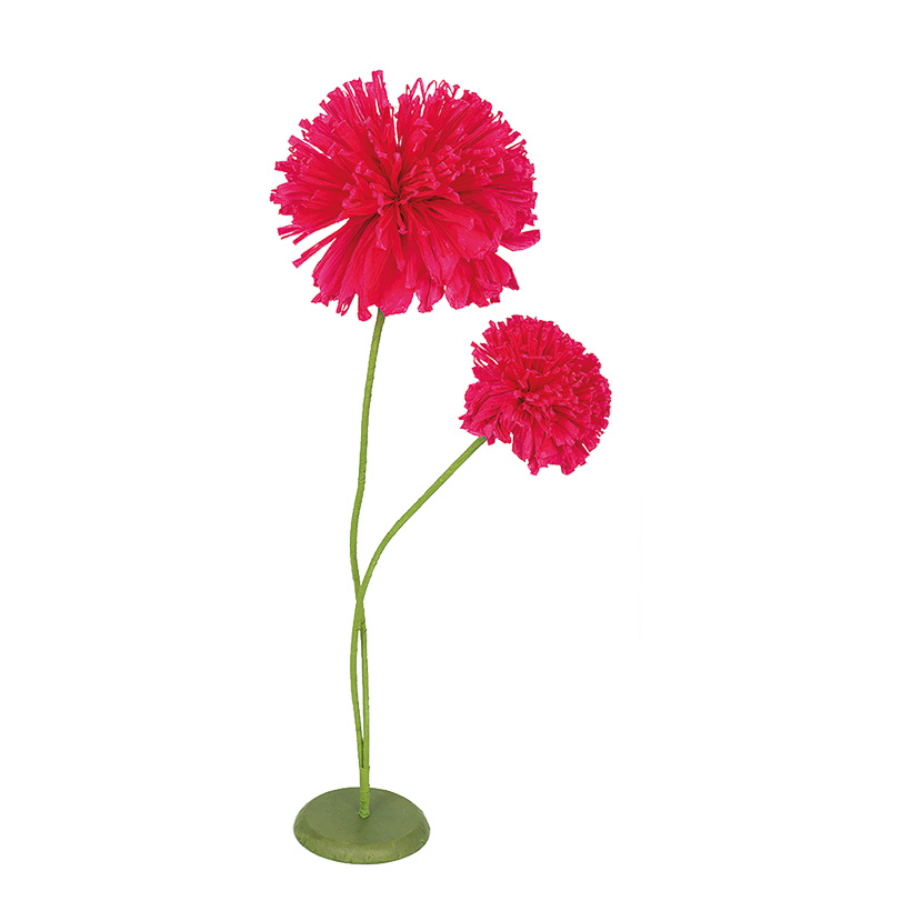 Papierblume, 86cm mit Ständer, mit 2 Blütenköpfen