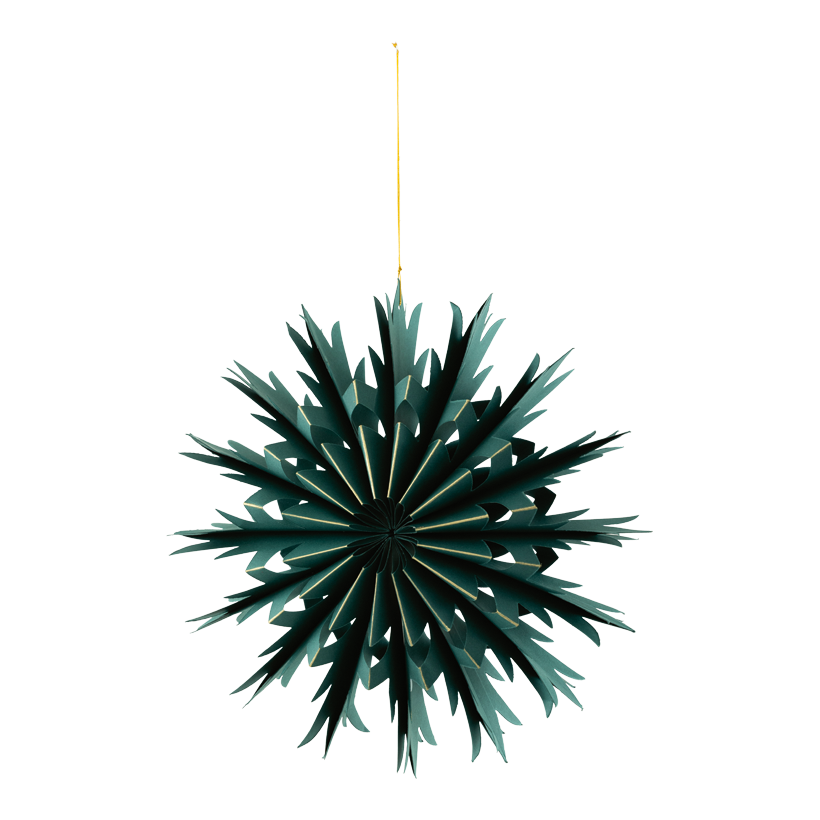 Snowflake, ⌀ 30cm out of paper, foldable, with gold edges, with hanger