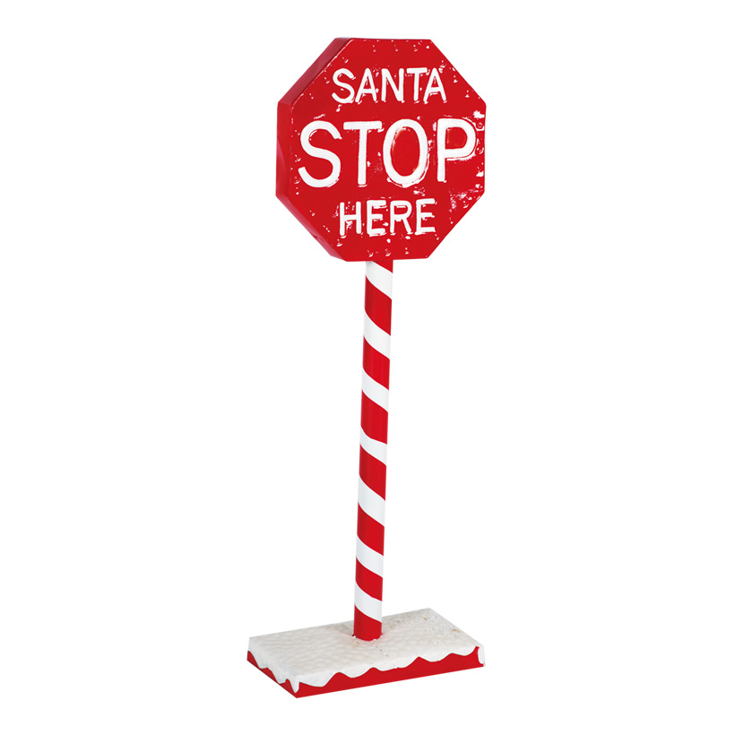 Stoppschild 90x30cm, aus Blech, Santa STOP here