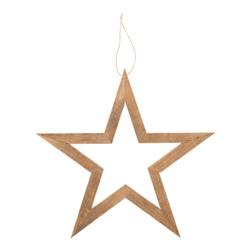 Wooden star, 30x30x2cm with hanger