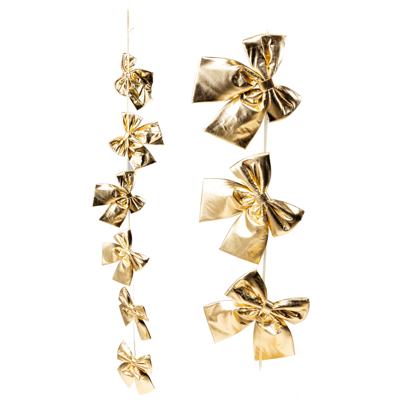 Bow garland, shiny, lightly padded, 160cm Schleifen: 22x25x1cm 6-fold, out of polyester, with hanger, for indoor and outdoor