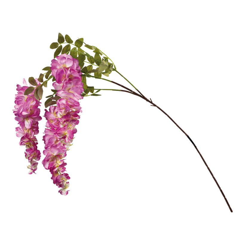 Branche de fleur de glycine, 100cm Stiel: 47cm 3-fois, en plastique/soie synthétique, flexible