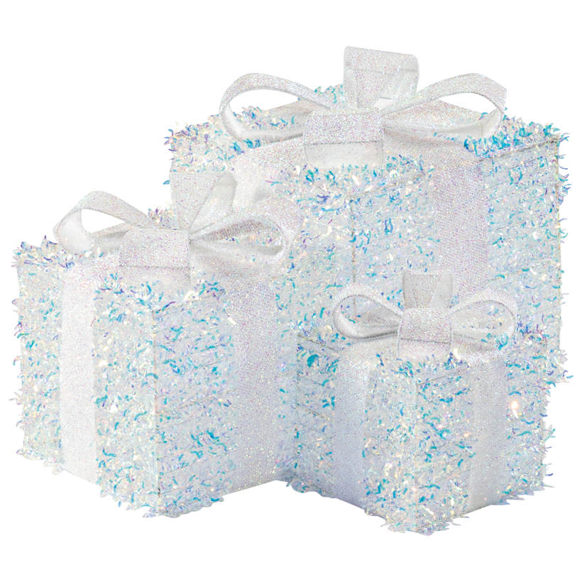 Gift boxes, 17x15x15, 25x20x20, 29x25x25cm 3 pcs./set, out of tinsel and metal, nestable