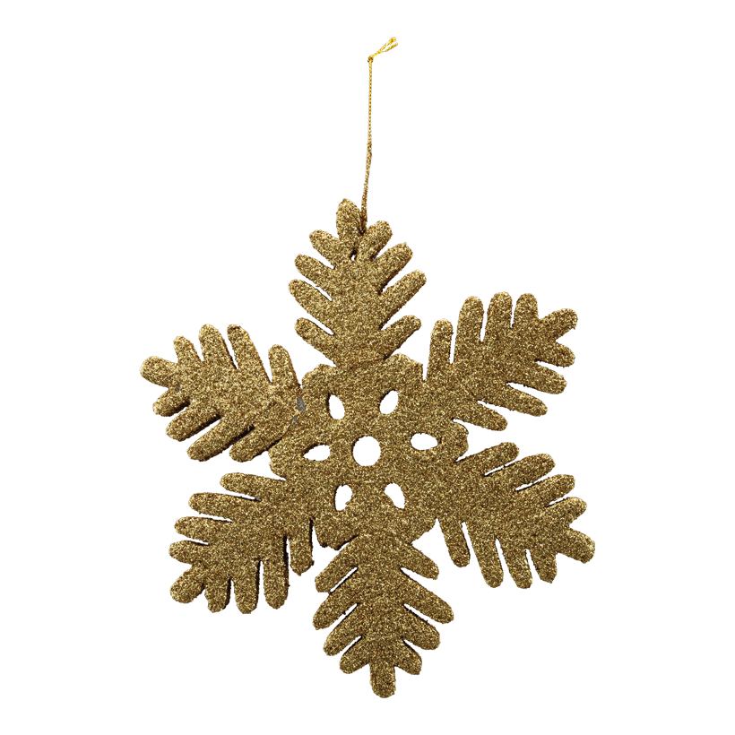 Schneeflocke, Ø 20cm aus Schaumstoff, beglittert, mit Hänger