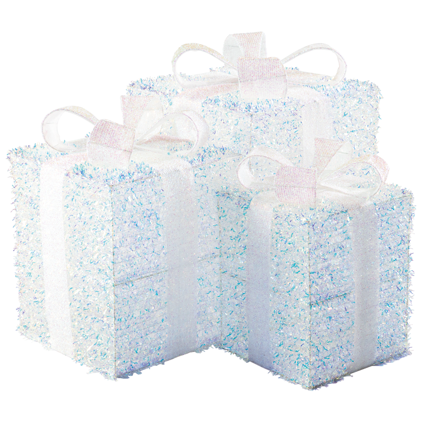 Gift boxes, 42x28x28, 47x34x34, 57x40x40cm 3 pcs./set, out of tinsel and metal, nestable