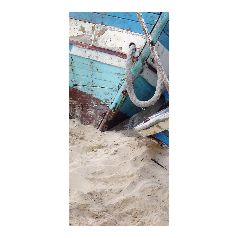 Banner Fishing boats on the beach, 80x200cm fabric