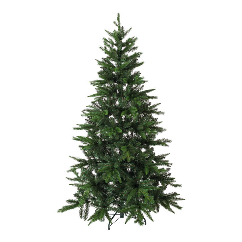 Edeltanne, 210cm Ø ca. 120cm 1401 Tips, PE/PVC-Mix, mit Metallständer, schwer entflammbar nach B1