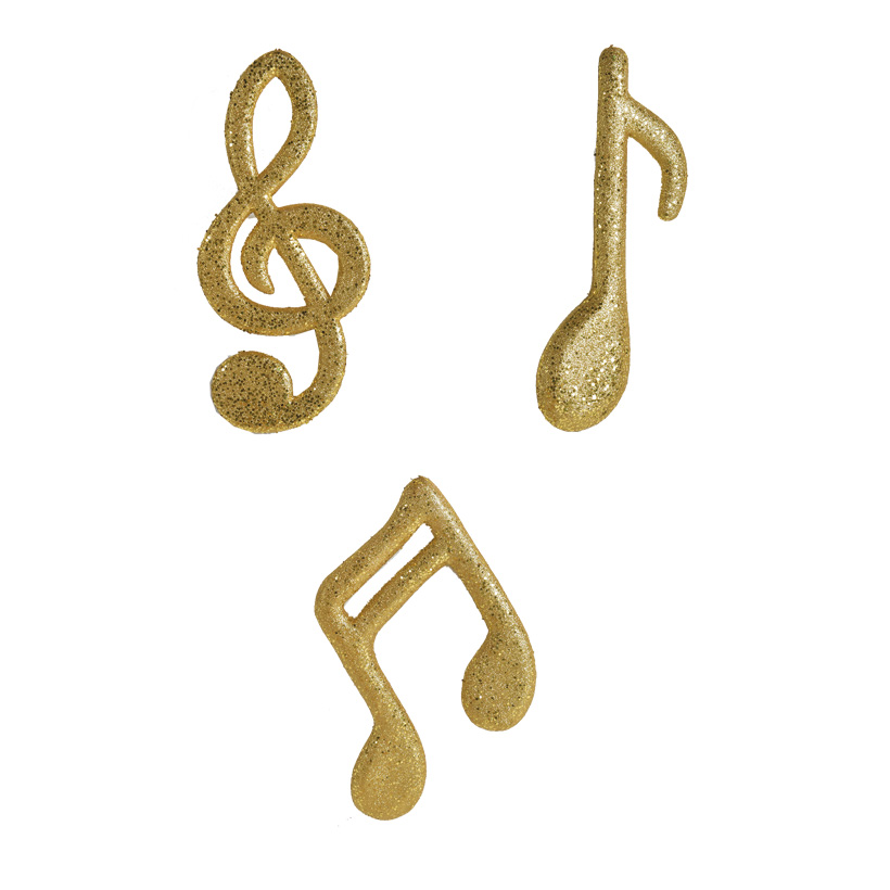 Musical notes, 3-fold, 44cm with glitter