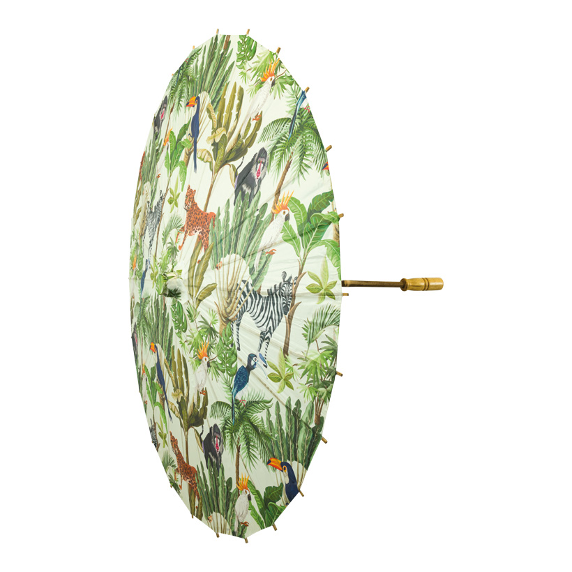 Papierschirm, Ø 84cm faltbar, Blätter & Tiere