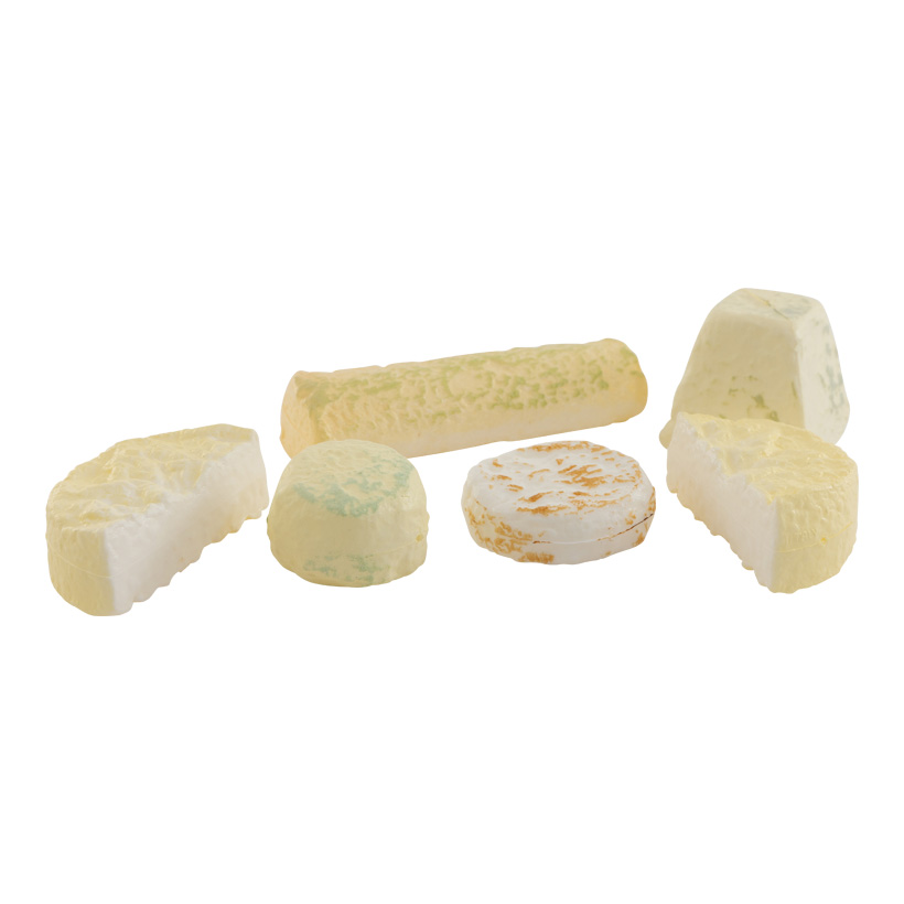 # cheeses assorted, 5-15cm 6 pcs, out of plastic