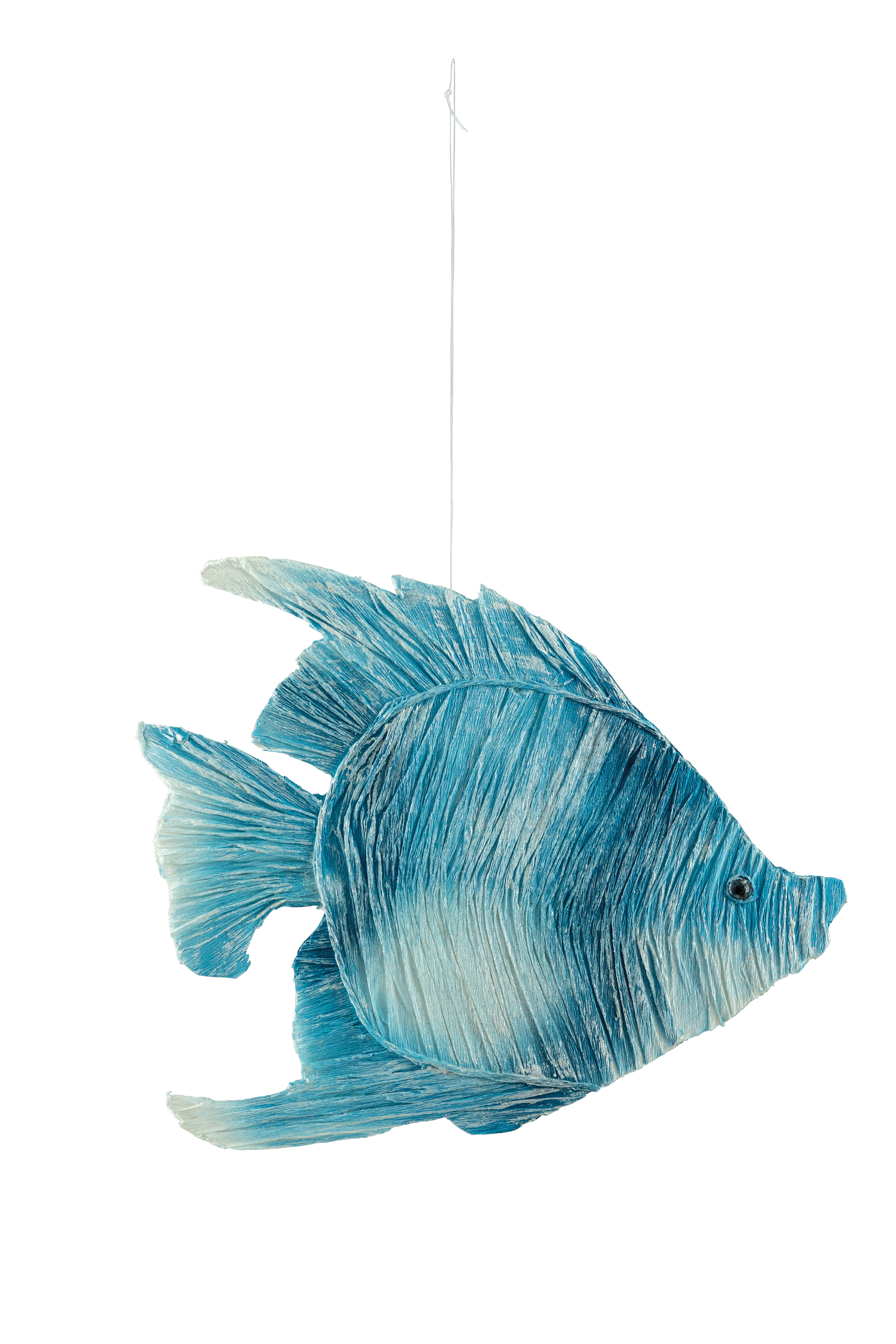 Tropenfisch, 33x39cm aus Krepppapier, mit Nylonfaden, flach