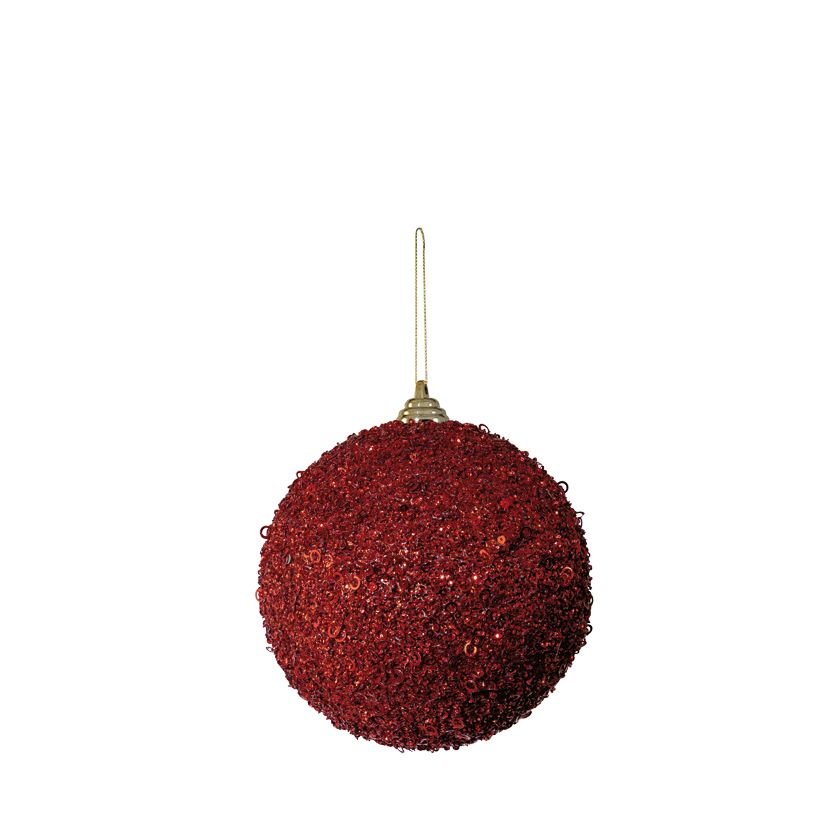 Kugel mit Pailletten, Ø 15cm aus Styropor/Kunststoff, mit Hänger, beglittert