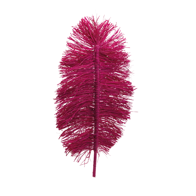 Raffia leaf, 90x52x2cm Stiel: 15cm out of natural material, flat