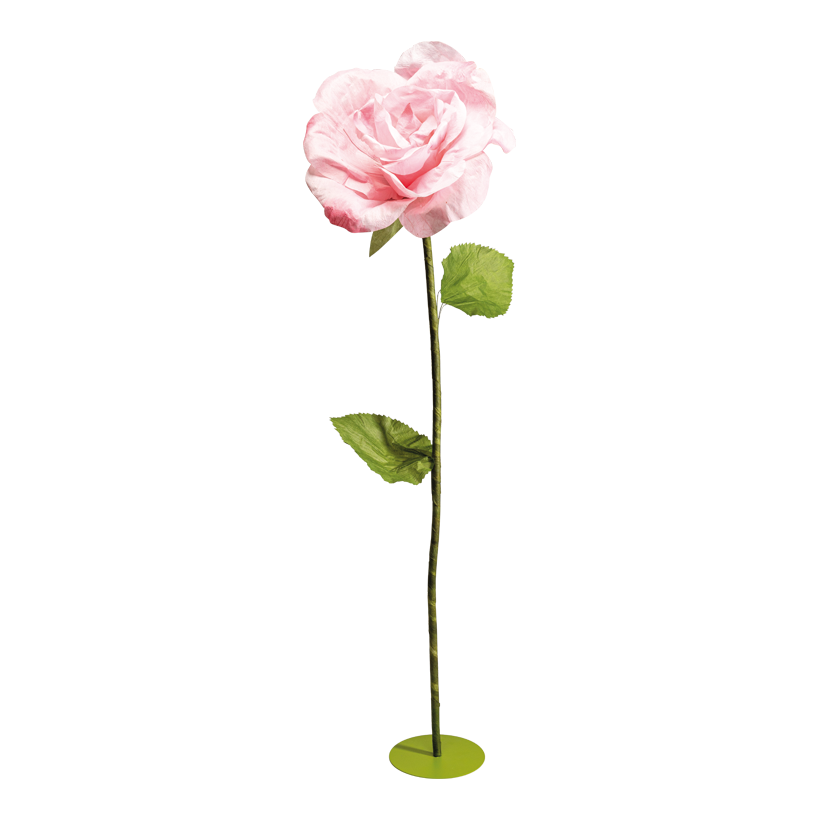 Rose head, Ø 50cm Metallfuß: Ø 25cm 3-parts, out of paper/plastic, with 160cm strem, with metallbase