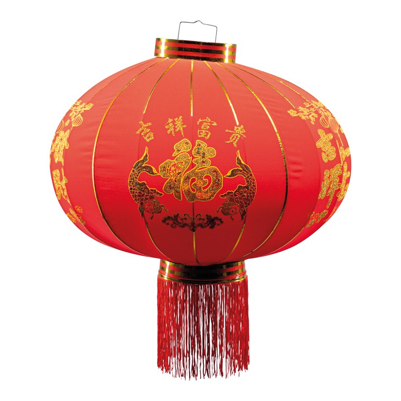 Chinese lantern, Ø 57cm out of velvet, with tassels, for hanging