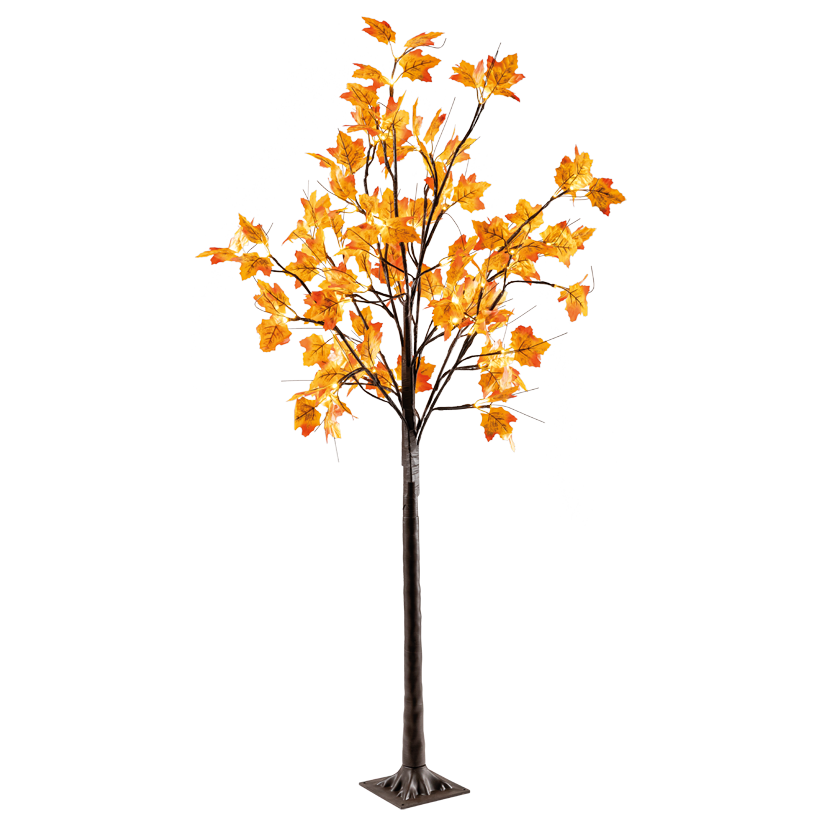 Autumn tree with 72 LEDs 150cm 3-part, out of plastic and artificial silk, with USB connector, for indoor use