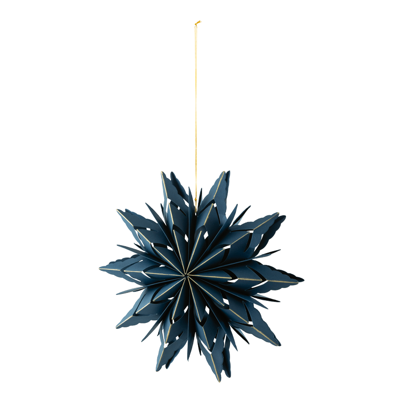 Foldable star, ⌀ 30cm 10-pointed, out of paper, with magnetic clasp, with gold edges