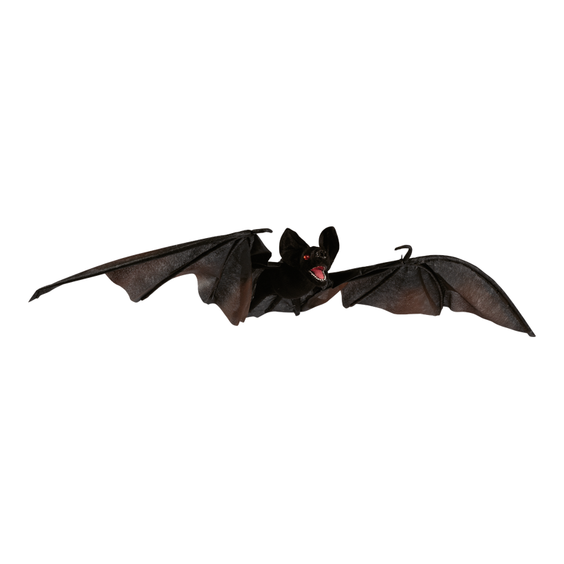Fledermaus, 122x38x9cm aus Styropor/Kunststoff/Stoff, mit Nylonfaden, Flügel biegsam