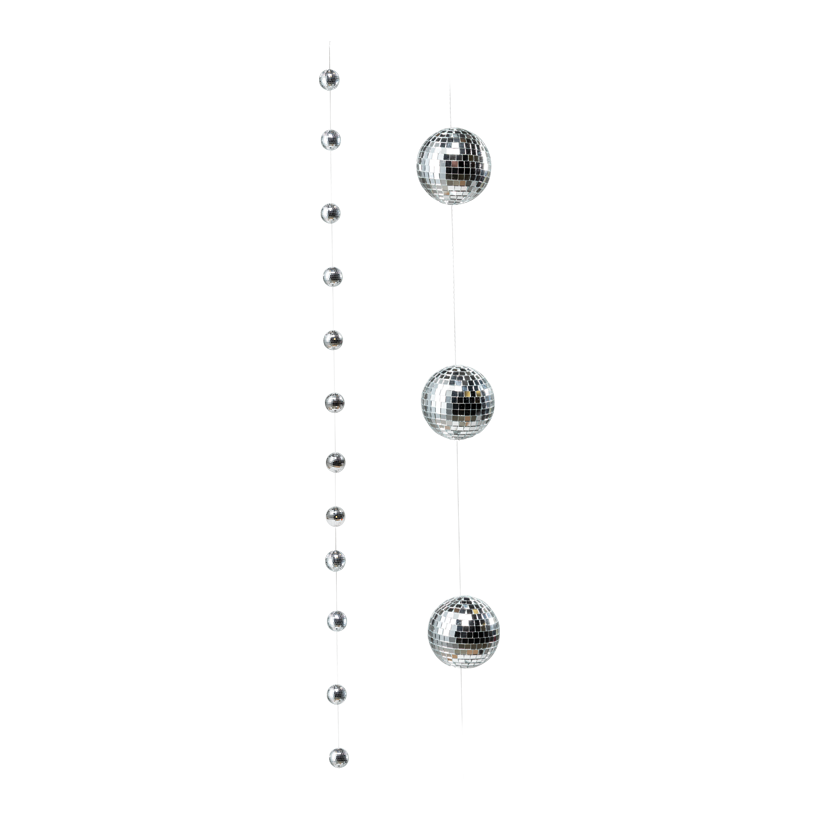 Mirror ball garland, 180cm out of styrofoam and mirror tiles, with 12 balls in Ø 5cm