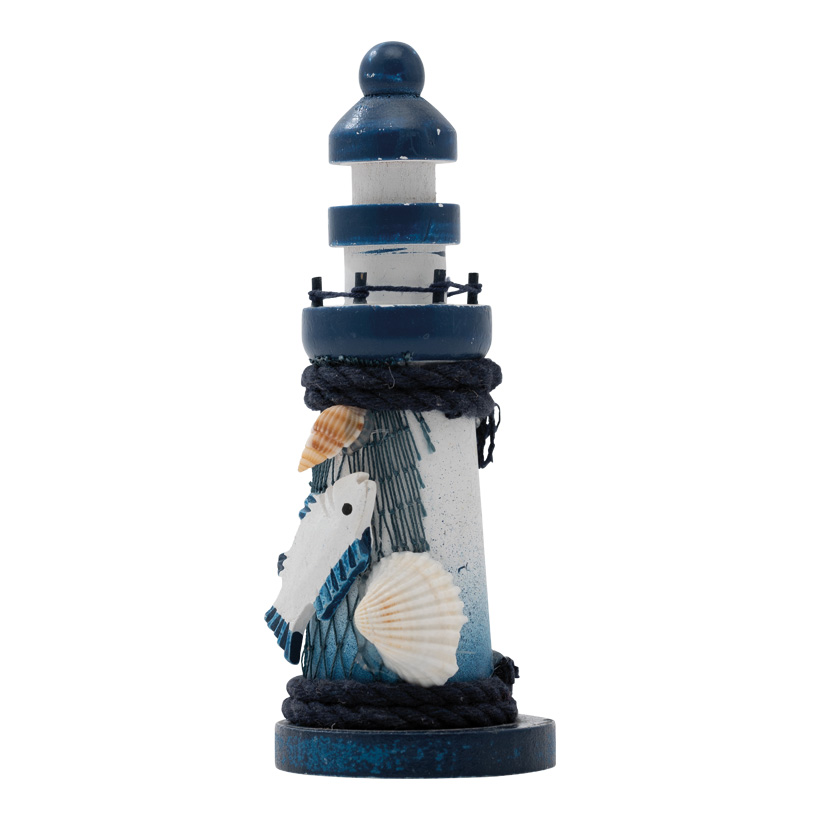 Lighthouses with decoration, 13x5x5cm 4 pcs./set, out of wood