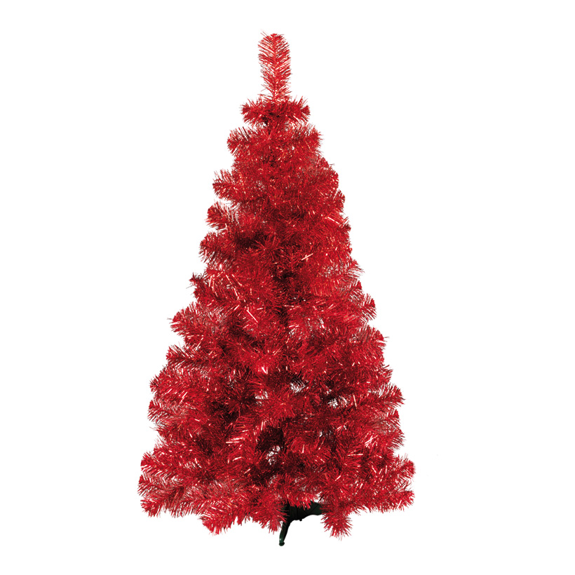 Tinselbaum "Deluxe", Ø 76cm, 120cm, 186 Tips, Kunststoffständer, Metallfolie, schwer entflammbar nach M1