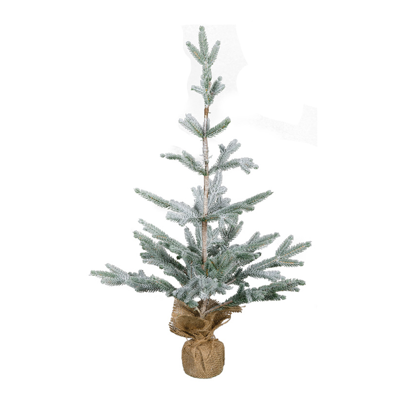 Sapin de Noël, 70cm enneigé, dans le sac de jute, 100% tips PE