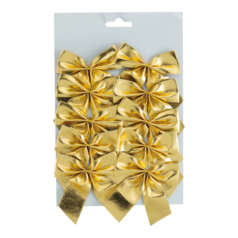 Bows, 9x8cm 10 pcs., out of polyester, with 2 loops, on card