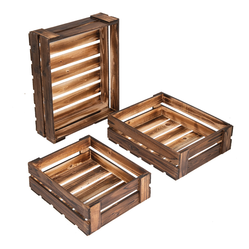 # Wooden boxes, 47x38x13cm, 40x33x12cm, 34x28x11cm, 3pcs./set