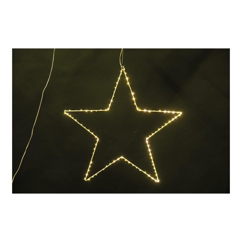 Star, 5-pointed, 60cm with 100 micro lights, for indoor, made of metal, 3m power cable