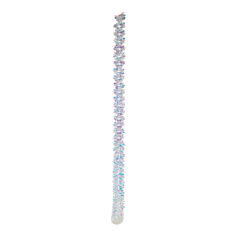 Foil garland, 340cm Ø15cm with hanger, holographic