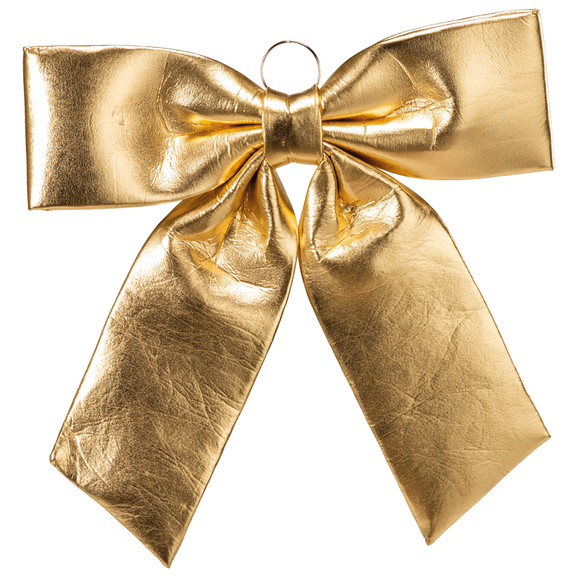 Bow, shiny, lightly padded, 56x56cm out of polyester, with metal ring, for indoor and outdoor