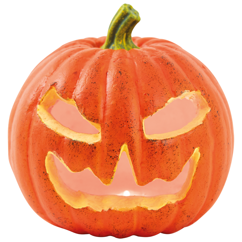 Pumpkin, with scary face, 21x21x21cm out of styrofoam, red flashing light,requires 3x LR44 AG13 batteries