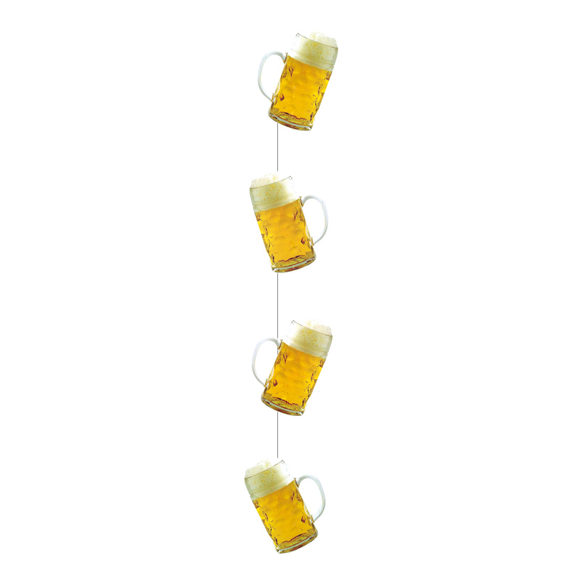 # Beer mug garland, 110cm, 4-fold, paper, mugs 20x14cm