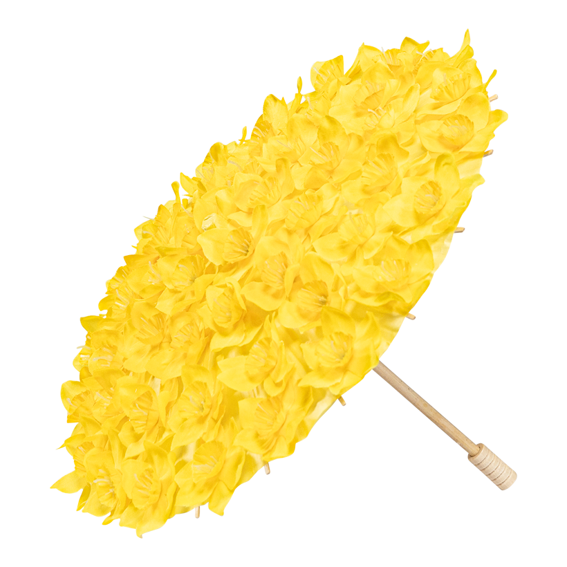 Bamboo umbrella with daffodil flowers, _ 30cm out of bamboo/paper/artificial silk