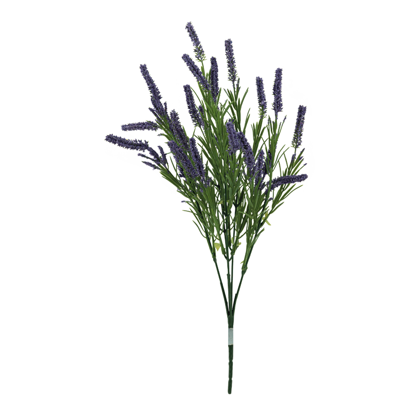 Lavendelzweig, 42cm Stiel: 8cm 5-fach, aus Kunststoff