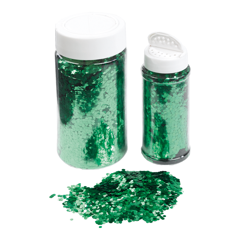 Coarse glitter in shaker can, 110g/can, plastic