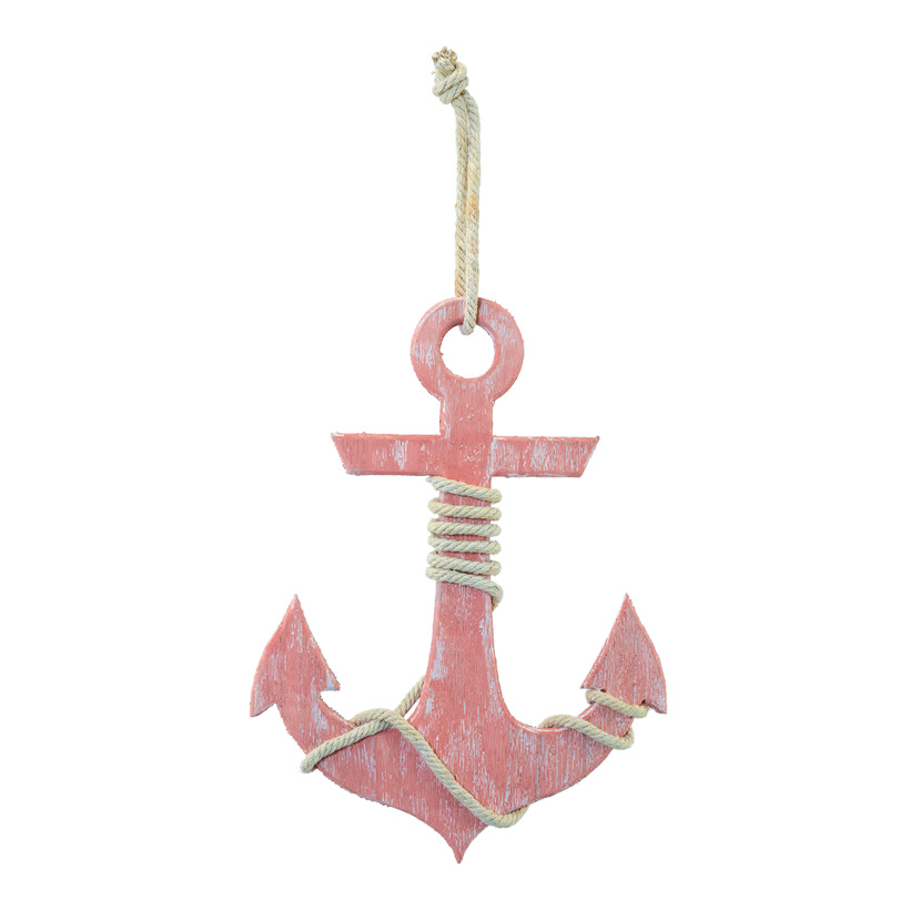 Anchor, H: 50cm B: 36cm with rope hanger, made of wood