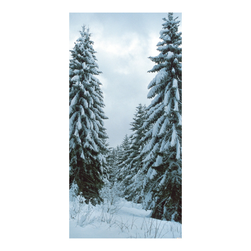 # Motivdruck "Schneebedeckte Tannen", 180x90cm Stoff