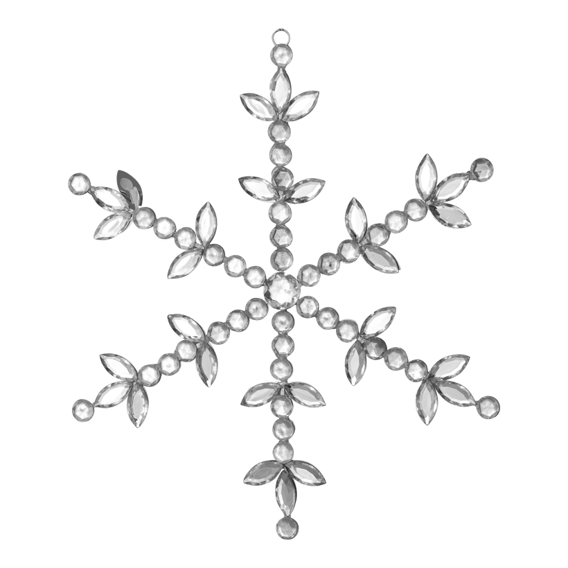 Schneeflocke, 26cm aus Kristallplättchen, mit Hänger