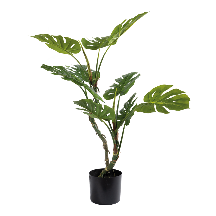Monstera, 100cm Topf: Ø15,5cm 10 leaves, out of plastic/artificial silk