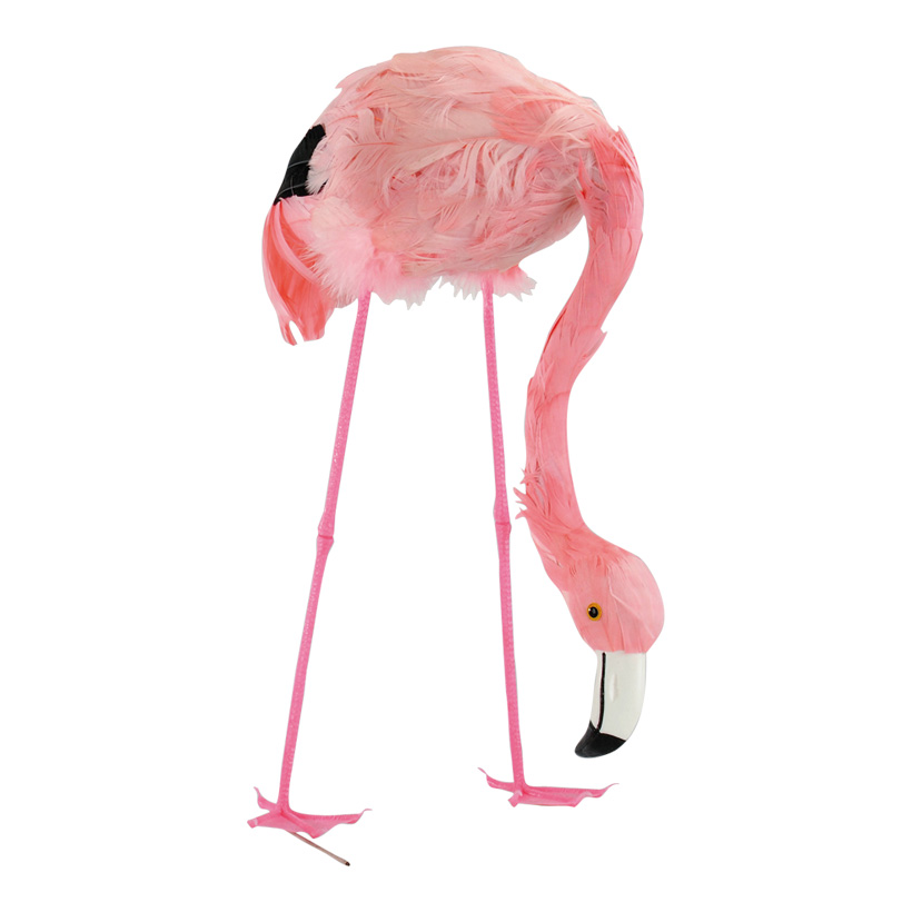 # Flamingo, 38cm, Kopf gesenkt, Kunststoff mit Federn